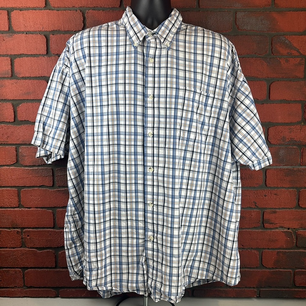 Wrangler‎ Shirt Mens 3XL Plaid Cool River Cotton Button Down